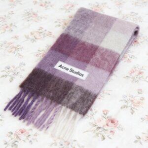 Acne Studios Purple Plaid Scarf